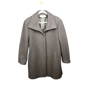 Liz Claiborne Women's Wool Coat Size 10 Black Fully Lined Button Closure